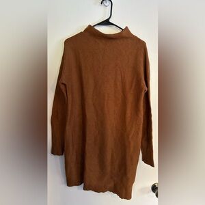 Brown Long Sleeve Sweater Dress.